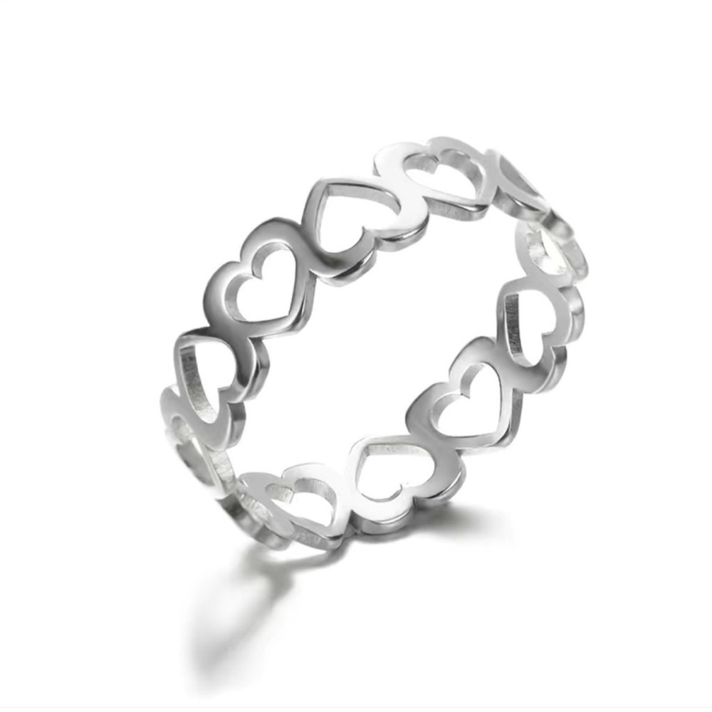 Silver Heart Band Ring